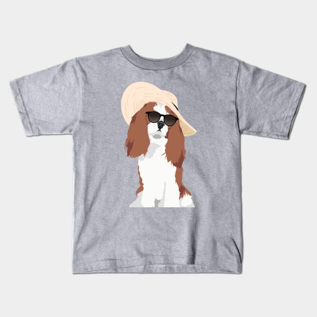 Cute Beach Vacation Mode Cavalier King Charles Spaniel T-Shirt for Dog Lovers Kids T-Shirt by riin92